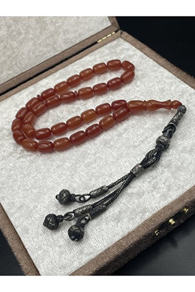 Onurlu Tesbihane 1000 Ayar Trabzon Kazaz Püsküllü Sıkma Kehribar Tespih – 8x11 mm