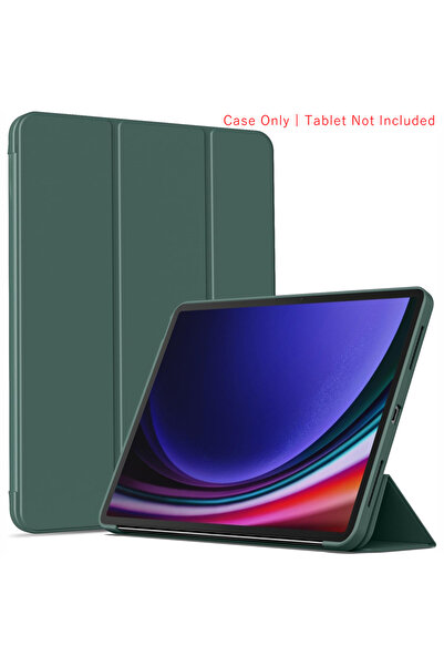 Choice14 Galaxy Tab S8 YT Dark Green Tri-fold Flip Case For Tab S7 S8 S9 S9 F...
