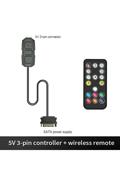 Choice Black remote control 5V 3pin ARGB Controller To SATA Power Supply Mini...