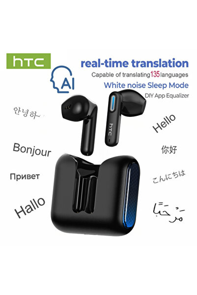 Choice3 Black AI HTC NE49 TWS Wireless Earbuds Bluetooth AI Translator ENC No...