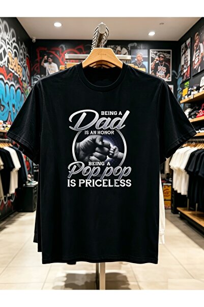 En22 تي شيرت بطبعة Being Dad Is an Honor Pop للرجال هدية عيد الأب قطعة واحدة