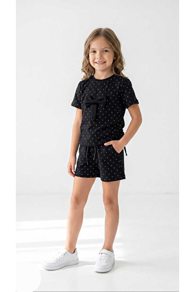miviko set pentru fete cu pantaloni scurți, set de vară, model elegant, țesăt...