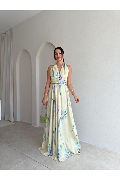 Mooi Butik فستان أوري ماكسي 1658 - أصفر