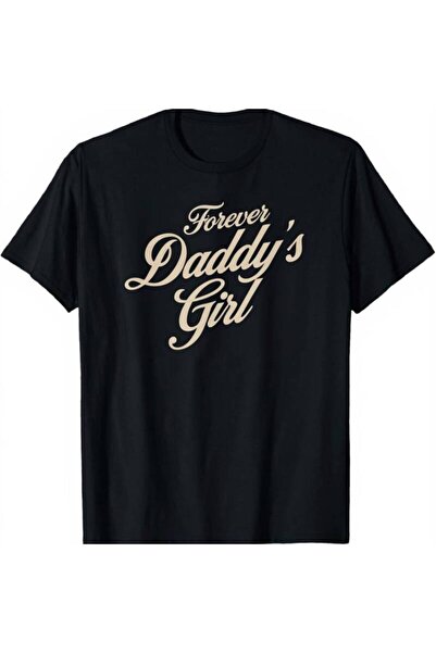 01THEONE تي شيرت نسائي أسود بطبعة "Forever Daddy's Girl" بلون بيج فاتح ناعم، ...