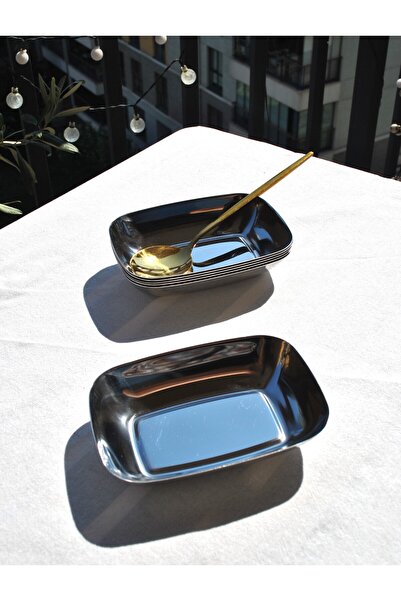 Qualitev Set of 2 Stainless Steel Cornered Kayak Appetizer Bowls 14 cm Mini S...
