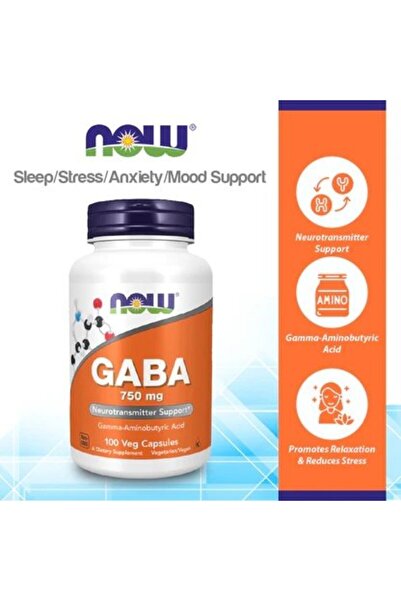 Now Foods GABA 750 mg 100 Veg Capsul