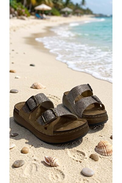 lady classy Women's Double-Strapped Buckle Orthopedic Sole Comfortable Fit Sl...
