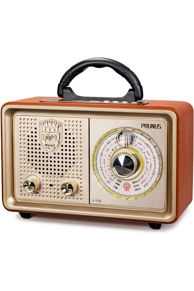 PRUNUS Portable Radio, J-110 Vintage Bluetooth Radio FM/AM/(MW)/SW, Classic W...