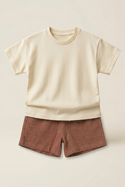 lilico Children's 100% Cotton Interlock T-Shirt and Muslin Shorts 2-Piece Sum...