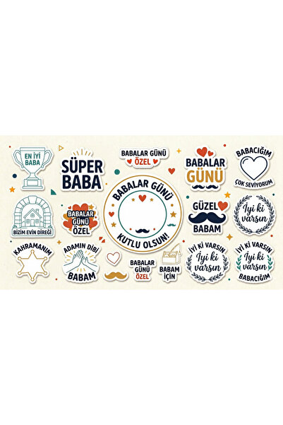 TELLGRAF Father's Day Themed Sticker Set (21X30 cm 1 Set)