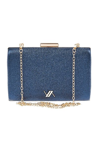 VERDE Γυναικεία βραδινή τσάντα clutch 01-1683 μπλε
