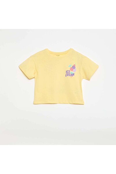 KIABI Loose-fit T-shirt with back & chest print YELLOW