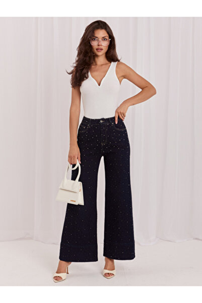 Italy Moda Blugi Dama, ITALY MODA, Bumbac, Aplicatii, Bleumarin, model IR-SP-...