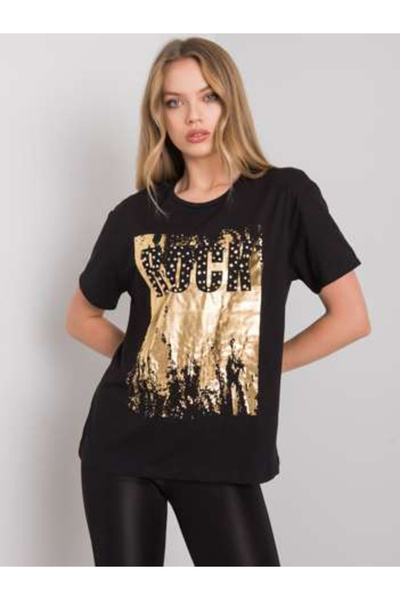 H&B Tricou Dama Mini, Imprimat, H&B, Negru Model HB-TS-3066.70