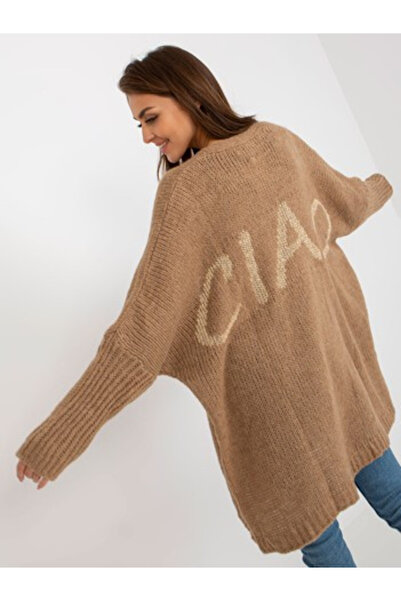 Och Bella Women's Cardigan, Och Bella, Acrylic, Long Sleeve, Dark Beige, mode...