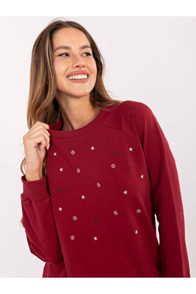 Relevance Bluza Dama, RELEVANCE, Bumbac, Maneca lunga, Bordo, model RV-BZ-A87...