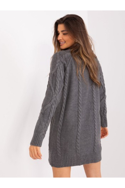 BADU Rochie Dama, BADU, Acril, Maneca lunga, Gri inchis, model BA-SK-8012-1.66P