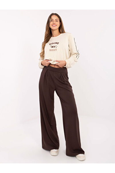 Relevance Pantaloni Trening Dama Larga, Guler inalt, RELEVANCE, Maro Casual M...