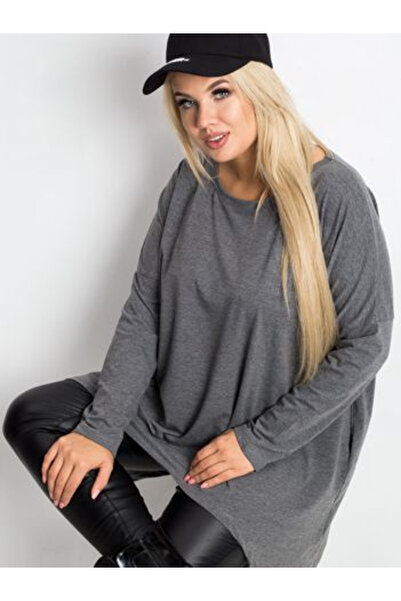 Relevance Bluza Dama Maneca lunga, Decolteu barcuta, RELEVANCE, Gri inchis Mo...
