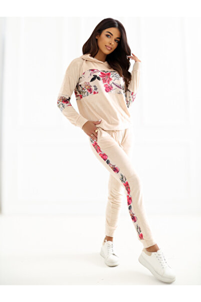 rue parıs Compleu Dama Maneca lunga, Floral, RUE PARIS, Bej Casual Model RV-K...