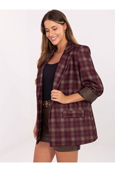 Moda Italy Women's Jacket, MODA ITALY, Viscose, Long Sleeve, Bordeaux, model ...