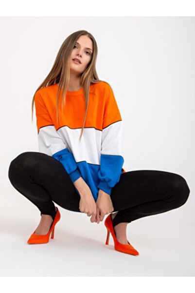 rue parıs Women's Sweatshirt, RUE PARIS, Cotton, Long Sleeve, Orange, model R...