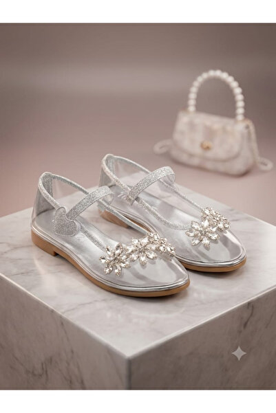 Turkuaz Ayakkabı Transparent stone girl's ballet shoes