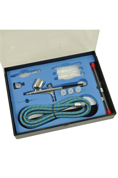 TC Technic Set aerograf, duze 0,2 0,3 0,5, furtun de reducere, mini pistol de...