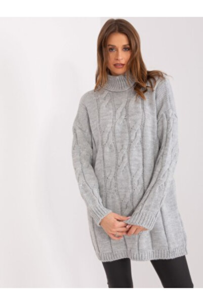 BADU Rochie Dama, BADU, Acril, Maneca lunga, Gri, model BA-SK-1561-1.60