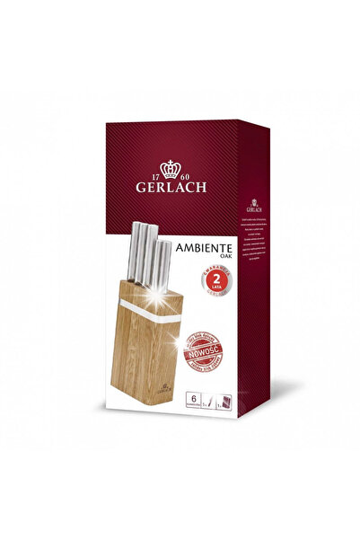 Gerlach Set de cuțite de bucătărie în bloc, din stejar Ambiebte, 6 piese