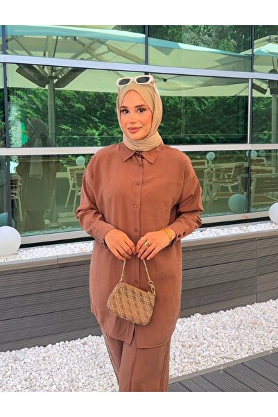 nurvina modest wear Παντελόνι από ύφασμα Silk Modal, Καλοκαιρινό Σετ Δύο Τεμα...