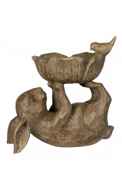 NO BRAND Figurină iepure cu bol, decor de Paște pentru sufragerie, cadou
