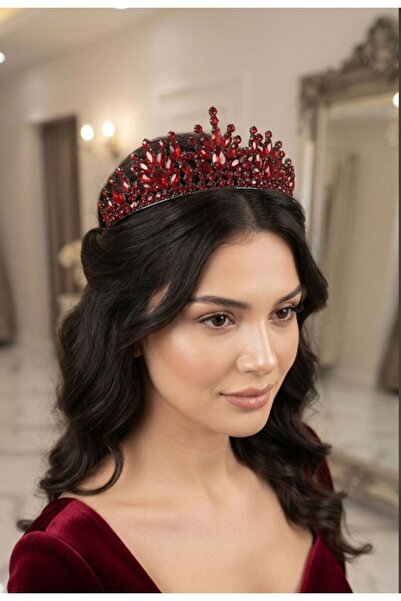 HOŞGÖR ACCESSORIES تاج الحنة المرصع بالأحجار وطراز الأميرة العروس