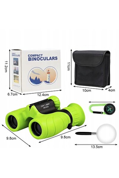 innature SET DE EXPLORATORUL MIC: Binoclu + Busolă + Lupă! Cadou educativ verde