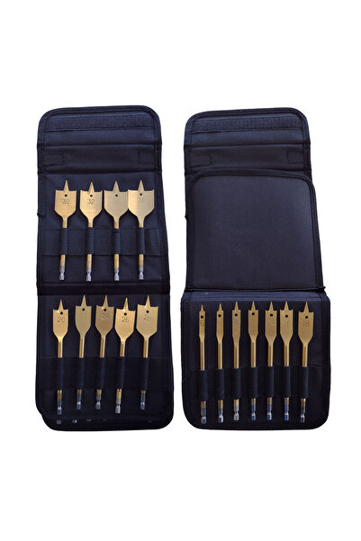 SilverTools Burghie plate cu lamă tip pană pentru lemn, 16 bucăți