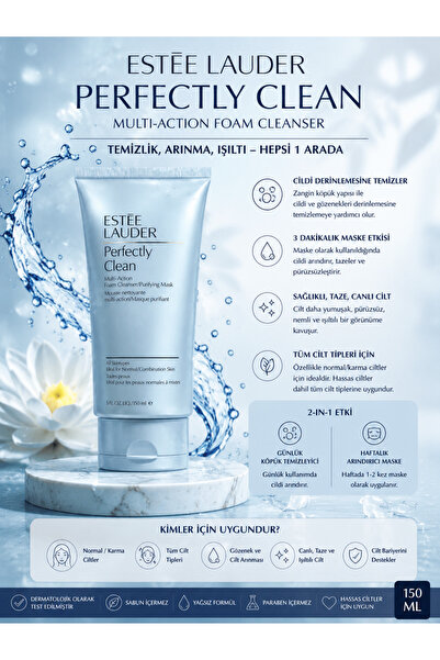 Estee Lauder Perfectly Clean Nem Dengesini Koruyan 2'si 1 Arada Köpük Temizle...