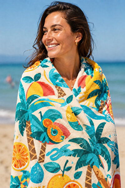 Moud's Digital Printed 70X150Cm Beach Festival Patterned Beach Towel - Bath T...