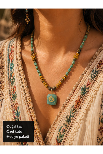 HER ŞEY NOTA www.herseynota.com Natural Stone Turquoise and Tiger's Eye Stone...