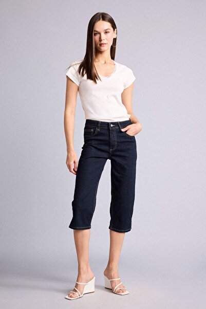 DeFacto İndigo Kapri Jean Pantolon I0177AX26HS