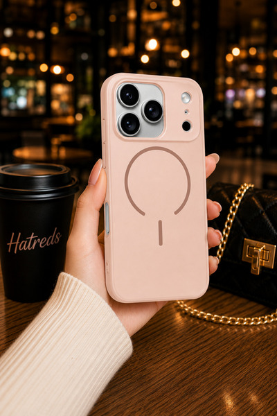 Hatreds iPhone 17 Pro Max Uyumlu MagSafe Kılıf Pembe