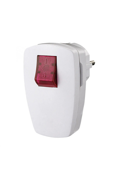OEM Schuko plug 16A 3500W white with grounding and switch with bulb Home 0795S