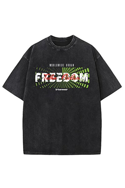 Ornella Studio 230g Water-washed short-sleeved shirt Men'S Black Acid Washed ...