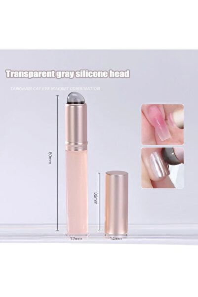 Choice1 Transparent Grey Jelly Pink Nail Art Silicone Brush Reusable Mirror P...