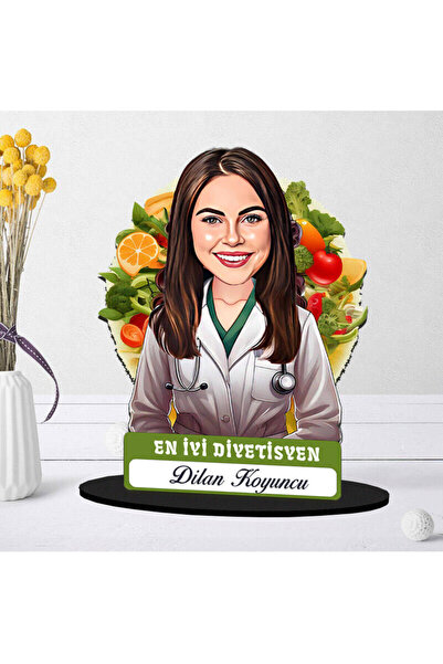 hediyemen Kişiye Özel Kadın Diyetisyene Hediye Karikatürlü Biblo