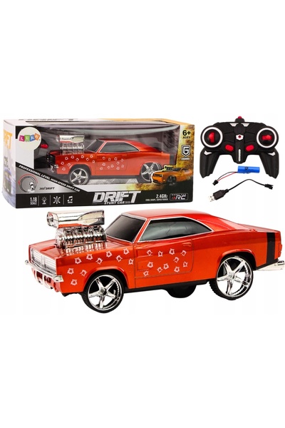 LeanToys Mașină Telecomandată 1:18 Drift 360 Lumini Sunete Roșu