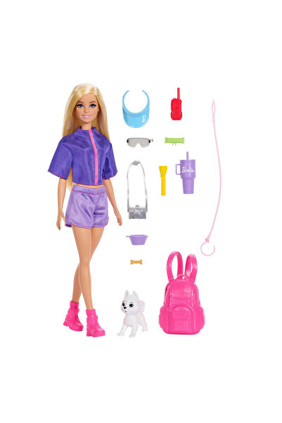 Barbie Păpușă de călătorie cu accesorii și cățeluș pentru copii de la 3 ani î...