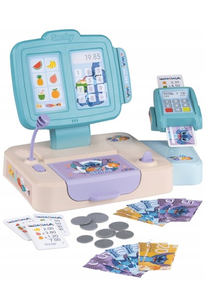 Smoby DISNEY LILO&STITCH SET CASĂ DE MARCAT JUCĂRIE + 26 ACCESORII