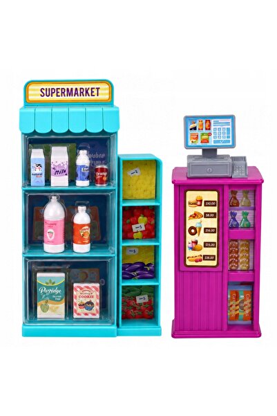 LeanToys Păpușa Anlily în Supermarket Magazin Casă de marcat Accesorii Căruci...