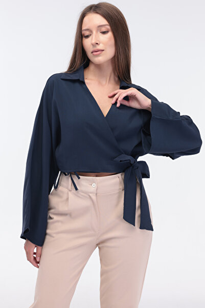 Mega Life Double Breasted Front Bat Sleeve Modal Woven Shirt