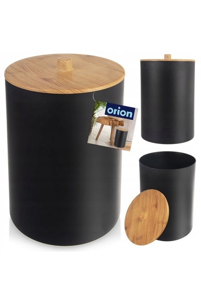 Orionis Coș de gunoi pentru baie, negru, 7 L, ORION BLACK, rezistent și spațios